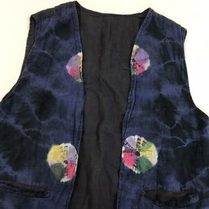 Rad Vintage Reversible Vest! Tie Dye!!